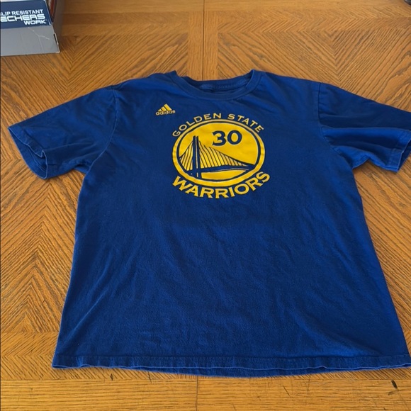 adidas Other - Adidas Blue Golden State Tee with Yellow Logo